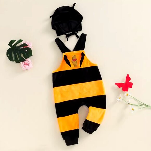 Winnie the pooh romper bee dress outfit birthday clothes boy Girl bee romper